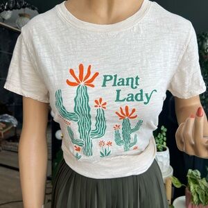 Sub_Urban Riot Plant Lady Tee in White with Green & Orange